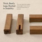 Solid Rubberwood Queen Bed Frame with Japandi Style