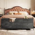 63-Inch Charcoal Black Dresser with 9 Drawers