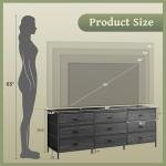 63-Inch Charcoal Black Dresser with 9 Drawers