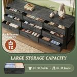63-Inch Charcoal Black Dresser with 9 Drawers