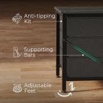 63-Inch Charcoal Black Dresser with 9 Drawers