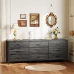 63-Inch Charcoal Black Dresser with 9 Drawers