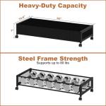 Fokyfok 2 Pack Under the Bed Storage Containers,36 inch Long Underbed Storage with Wheels,7.3 inch Height Under Bed Shoe Storage,Large Rolling under bed Clothes Storage Drawers with Lid for Dorm,Black