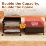 2 Pack Under the Bed Storage Containers,12 inch Height Under Bed Shoe Storage,31inch Long Underbed Storage with Wheels,Large Rolling under bed Clothes Storage Drawers with Lid for Dorm Tall,Black