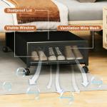 Fokyfok 2 Pack Under the Bed Storage Containers,36 inch Long Underbed Storage with Wheels,7.3 inch Height Under Bed Shoe Storage,Large Rolling under bed Clothes Storage Drawers with Lid for Dorm,Black