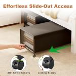 2 Pack Under the Bed Storage Containers,12 inch Height Under Bed Shoe Storage,31inch Long Underbed Storage with Wheels,Large Rolling under bed Clothes Storage Drawers with Lid for Dorm Tall,Black