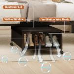 2 Pack Under the Bed Storage Containers,10 inch Height Under Bed Shoe Storage,31inch Long Underbed Storage with Wheels,Large Rolling under bed Clothes Storage Drawers with Lid for Dorm Tall ,Black