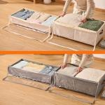 KitHero 6 Inches Under Bed Storage with Wheels Pack of 2, Underbed Shoe Storage Container Bin with Clear Lid Cover, Rolling Under Bed Drawer Storage Bag Basket for Shoe Organizer Sheet Sweater - White