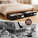 Tsinglax Under Bed Storage with Wheels 2-Pack, Under Bed Storage Containers 66L Clear Lids, Rolling Storage Drawers for Clothes Shoes Blankets, Underbed Organizer Bins(32" L x 17.3" W x 7.2" H)