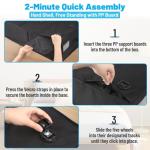 Under Bed Storage with Wheels, 2-Pack 10" Height XXL 60L Rolling Storage Bins, Quick Assembly Underbed Shoe Storage Containers with Clear Lid & Label, Dorm Under bed Drawers for Clothes, Shoes, Black