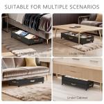 GOVEYONY Under Bed Storage with Wheels 2-Pack, 75L XXL Under the Bed Storage Containers Large, 12" Tall Adjustable Storage for Underbed with Lids, Rolling for Clothes, Shoes, Blankets (Black)