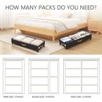 GOVEYONY Under Bed Storage with Wheels 2-Pack, 75L XXL Under the Bed Storage Containers Large, 12" Tall Adjustable Storage for Underbed with Lids, Rolling for Clothes, Shoes, Blankets (Black)