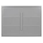 Virubi Queen Horizontal Murphy Bed with LED Lights,Wood Folding Hideaway Fluted Modern Murphy Wall Bed for Adult Guest Room Living Room Bedroom (Grey)