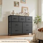 Sweetcrispy 7-Drawer Dresser with Fabric Bins