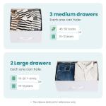 White 5-Drawer Fabric Dresser for Bedroom