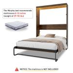 Hlivelood Queen Size Murphy Bed with 2 LED Lights, Farmhouse Wood Hidden Foldable Wall Bed Frame w/Gas Struts, Storage Bed Cabinet for Bedroom, Office, Space-Saving, No Box Spring Needed, Brown