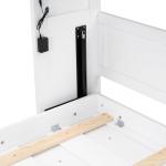 MERITLINE Twin Horizontal Murphy Bed with LED Lighting,Solid Wood Space-Saving Hideaway Folding Farmhouse Murphy Wall Bed Cabinet for Adults (Twin,White)