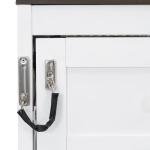 MERITLINE Twin Horizontal Murphy Bed with LED Lighting,Solid Wood Space-Saving Hideaway Folding Farmhouse Murphy Wall Bed Cabinet for Adults (Twin,White)