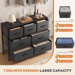 Sweetcrispy 7-Drawer Dresser with Fabric Bins