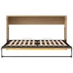 SOFTSEA Horizontal Murphy Bed Twin XL, Hideaway Wall Bed with LED Lights, can be Folded into Cabinet, Twin Murphy Bed Cabinet Space-Saving for Guest Room Bedroom or Home Office, Natural