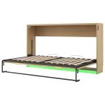 SOFTSEA Horizontal Murphy Bed Twin XL, Hideaway Wall Bed with LED Lights, can be Folded into Cabinet, Twin Murphy Bed Cabinet Space-Saving for Guest Room Bedroom or Home Office, Natural