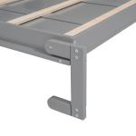 Ball & Cast Full Size Murphy Bed Wall Bed with Shelves and LED Lights,can be Folded,Hideaway Cabinet Bedframe W/ 2 Five-Layer Cabinets,Slat Support,No Box Spring Needed,for Apartment,Bedroom,Gray