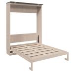 Modern Queen Size Murphy Bed Wall Bed with Light, Traditional Solid Wood Murphy Cabinet Bedframe, Can be Folded, Space-Saving Design