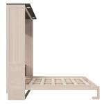 Modern Queen Size Murphy Bed Wall Bed with Light, Traditional Solid Wood Murphy Cabinet Bedframe, Can be Folded, Space-Saving Design