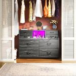 8-Drawer Fabric Dresser with Charging Station