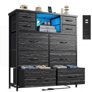DurayLoly 10-Drawer Dresser with LED Light