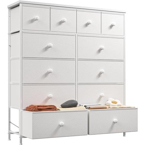 Stylish White Dresser with 12 Drawers