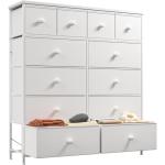 Stylish White Dresser with 12 Drawers
