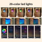 Rustic Brown 12-Drawer Dresser with LED Lights