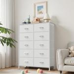 Tall 10-Drawer Fabric Dresser for Closet Storage