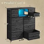 DurayLoly 10-Drawer Dresser with LED Light