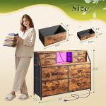 8 Drawer Fabric Storage Dresser with LED Lighting