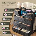 DurayLoly 10-Drawer Dresser with LED Light