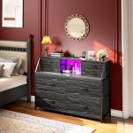 8-Drawer Fabric Dresser with Charging Station