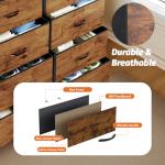 Rustic Brown 12-Drawer Dresser with LED Lights