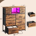 10-Drawer Bedroom Dresser with LED Light and Power Outlet