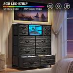 DurayLoly 10-Drawer Dresser with LED Light