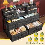 Modern 8-Drawer Dresser with Power Strip & LED