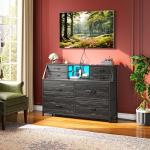 8-Drawer Fabric Dresser with Charging Station