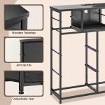 10-Drawer Bedroom Dresser with LED Light & Power Outlet