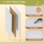 White Dresser with Rack, Drawers, LED & Charging