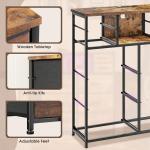 10-Drawer Bedroom Dresser with LED Light and Power Outlet