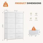 Tall 10-Drawer Fabric Dresser for Closet Storage
