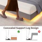 King Floating Bed Frame with LED Lights & Storage