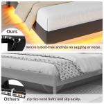 Full Floating Bed Frame with LED Lights & Storage