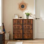 DUMOS 4-Drawer Nightstand with Fabric Bins